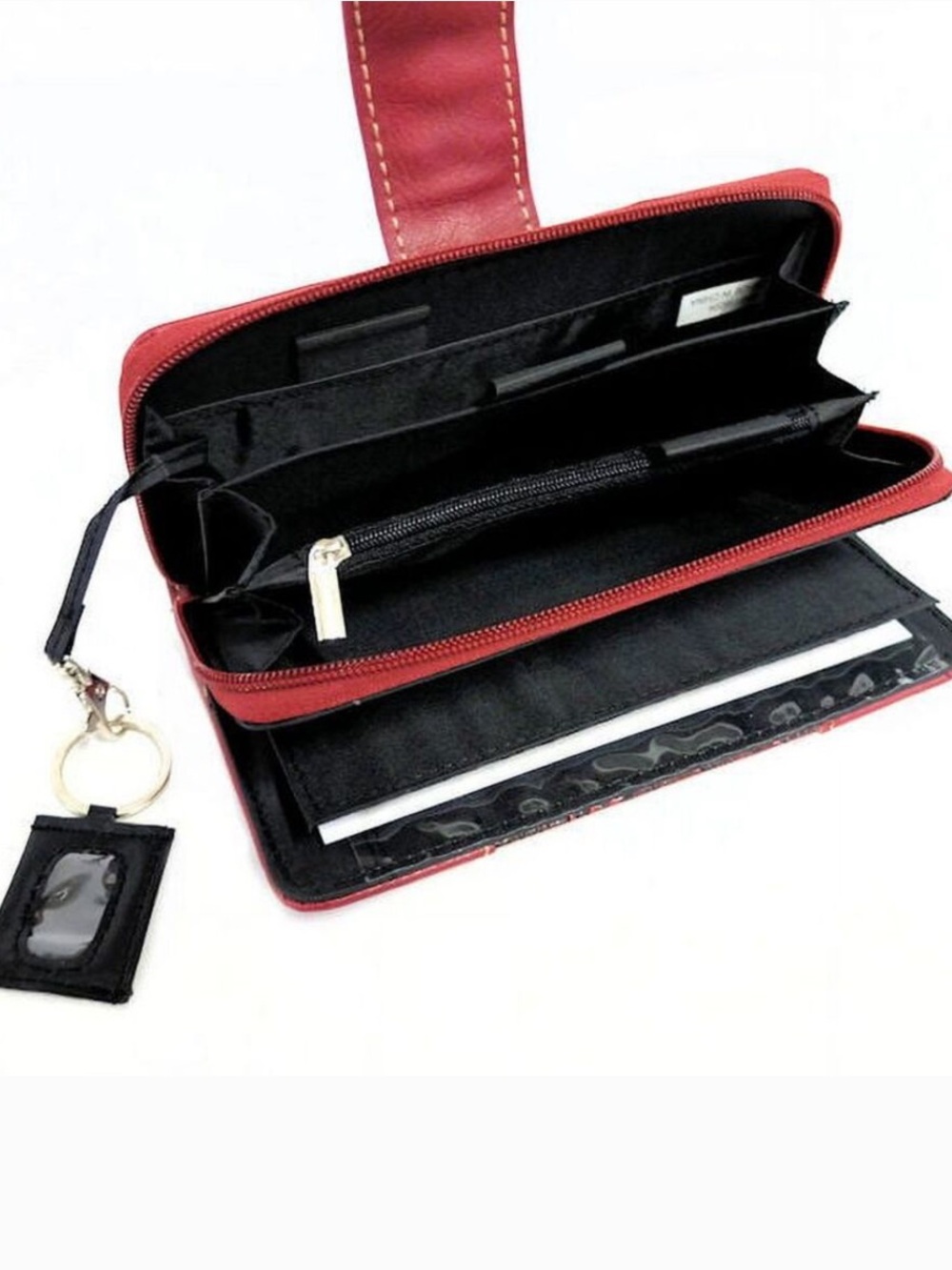 Others Follow Red Embossed Leather Wallet with Stud Accents - Picture 4 of 6